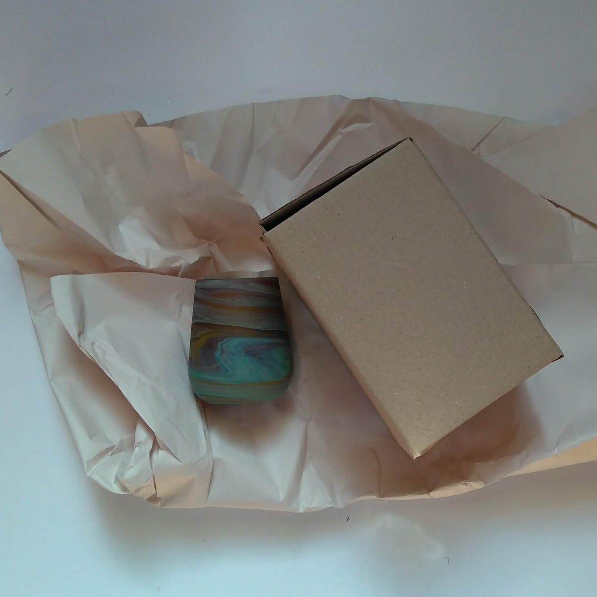 Desert Sands Phoenician Glass Votive | Candle Holder | Brown Striped