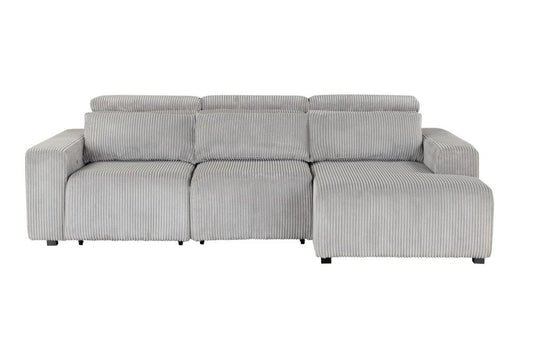 Light Gray Corduroy Sleeper L Shaped Sofa and Chaise Sectional HomeRoots