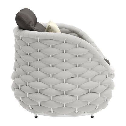 34" Gray And White Fabric Club Chair And Toss Pillow HomeRoots