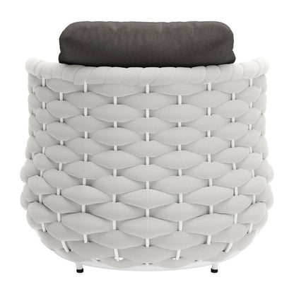 34" Gray And White Fabric Club Chair And Toss Pillow HomeRoots