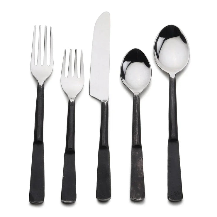 Matte Black Stainless Steel Twenty Piece Hand Forged Flatware Set - Fluent Trends