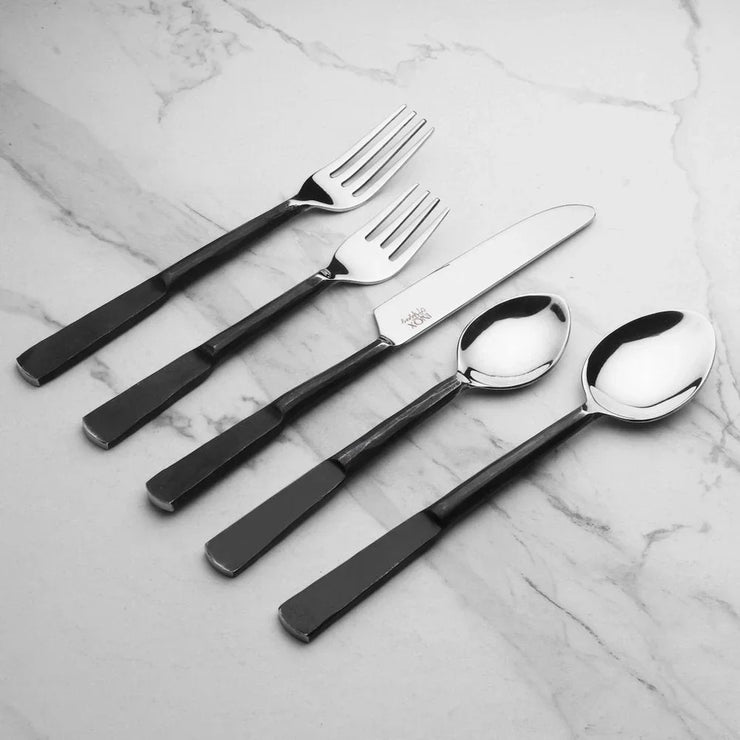 Matte Black Stainless Steel Twenty Piece Hand Forged Flatware Set - Fluent Trends