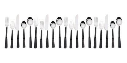 Matte Black Stainless Steel Twenty Piece Hand Forged Flatware Set