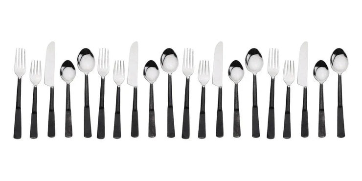 Matte Black Stainless Steel Twenty Piece Hand Forged Flatware Set - Fluent Trends