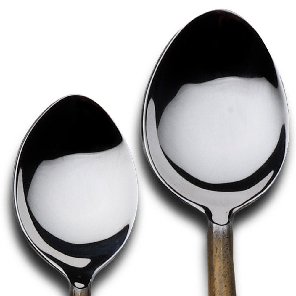 Matte Gold Stainless Steel Twenty Piece Hand Forged Flatware Set - Fluent Trends