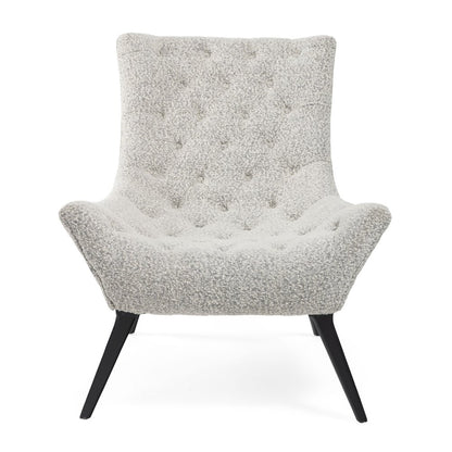 Gray Tufted Boucle Lounge Chair 32"