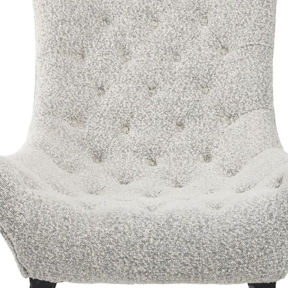 Gray Tufted Boucle Lounge Chair 32"