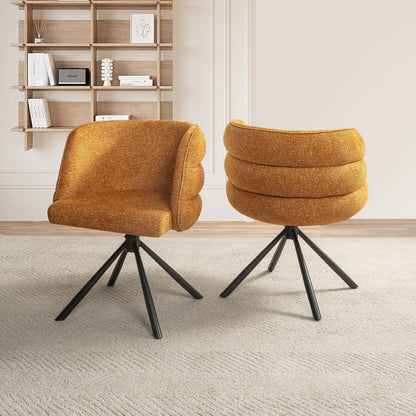 270° Swivel Home Office Desk Chairs Set of 2 Orange Streamdale Furniture