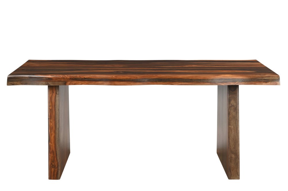 Solid Wood Dining Set – 6 Piece Dark Brown Table & Chairs