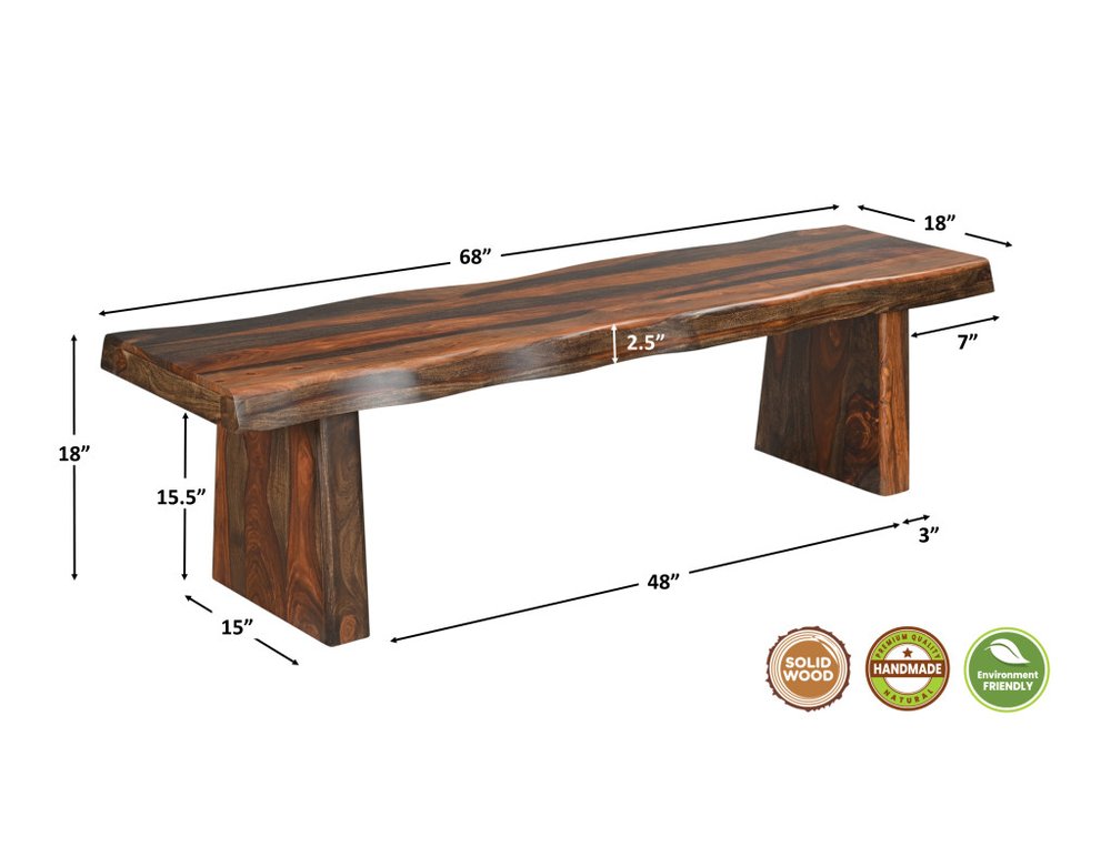 Solid Wood Dining Set – 6 Piece Dark Brown Table & Chairs