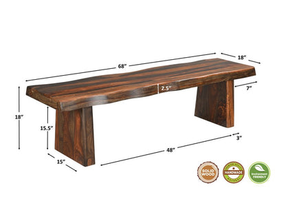 Solid Wood Dining Set – 6 Piece Dark Brown Table & Chairs