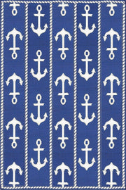 Anchor Blue & White Outdoor Mat / Rug - Fluent Trends
