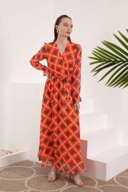 Sun Print Chiffon Dress - Fluent Trends