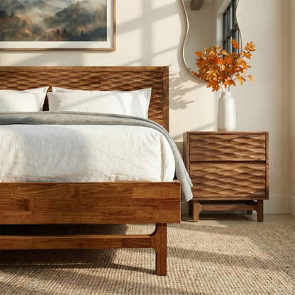Acacia Elara Platform Bed Frame with Headboard