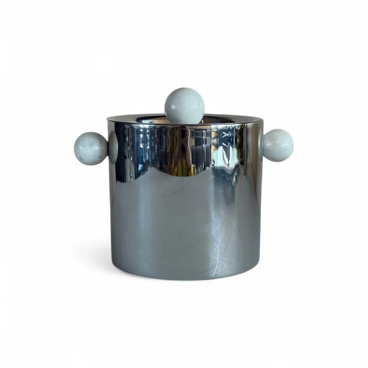 Elegant Kora Ice Bucket by MESO - Stainless Steel & Marble Barware for Sophisticated Entertaining - Fluent Trends