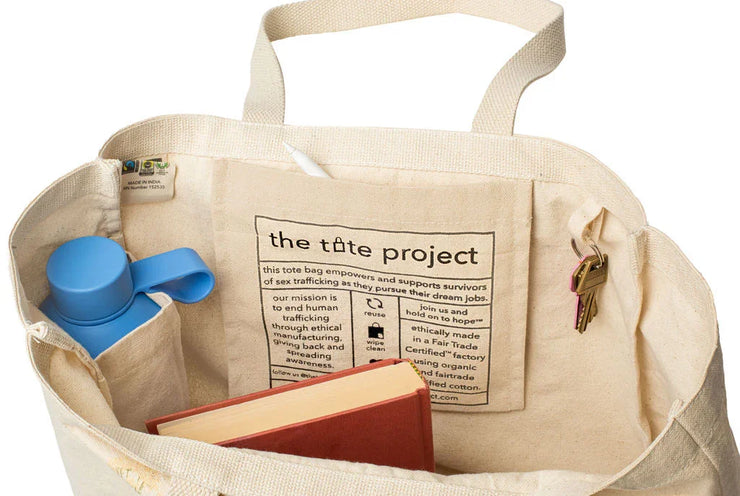 Organic Cotton Fair Trade Tote Bag with Pockets | Free to Imagine - Fluent Trends