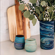 Desert Sands Phoenician Glass Votive | Candle Holder | Brown Striped - Fluent Trends