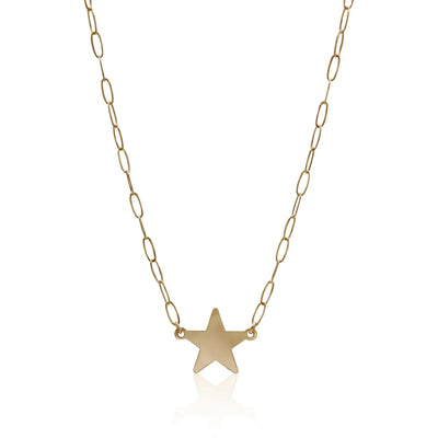 Nova Gold-Filled Star Necklace | 14k Paperclip Chain | Water-Resistant Celestial Jewelry - Fluent Trends