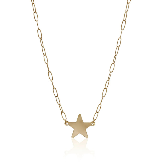Nova Gold-Filled Star Necklace | 14k Paperclip Chain | Water-Resistant Celestial Jewelry - Fluent Trends