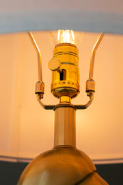 Modern Gold Geode Table Lamp with White Drum Shade & Agate Accents, 27.5" H - Fluent Trends - Fluent Trends