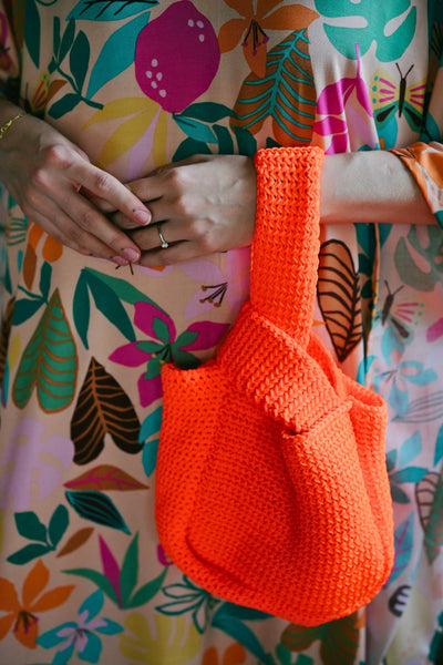 Mackenzie Knit Clutch in Orange - Fluent Trends