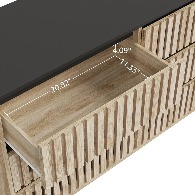 Fluted Bedroom 6 Modern Minimalist Drawer Dresser Two-tone Design - Fluent Trends