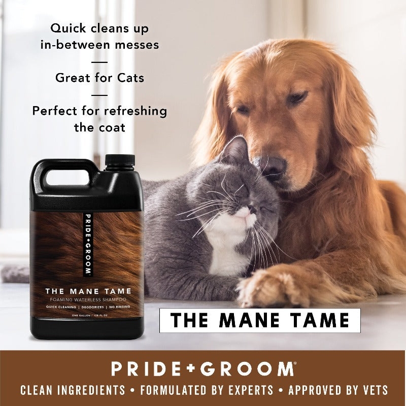 The Mane Tame Waterless Dog & Cat Shampoo|No-Rinse Pet Grooming Quick Cleaning