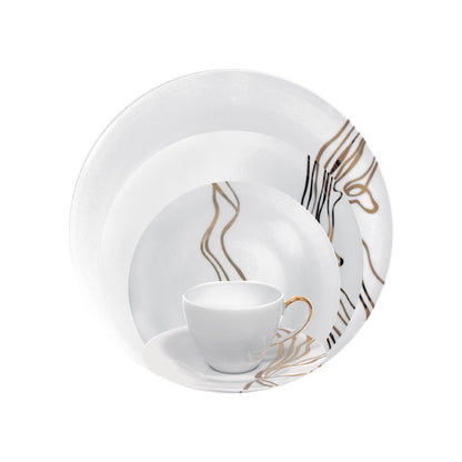 Fiume D'Oro 24-piece Dinner Setting - Fluent Trends Dinnerware Sets