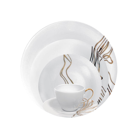 Fiume D'Oro 24-piece Dinner Setting - Fluent Trends Dinnerware Sets