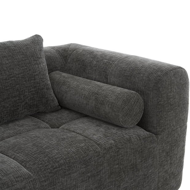 Modern Grey Modular Sectional Sofa with Deep Seating and Side Pockets in Chenille Fabric - Fluent Trends