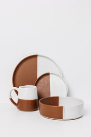 Waylon Appetizer Plate - Brown/White - Set of 6 - Fluent Trends LCO Exclusive - Plateware