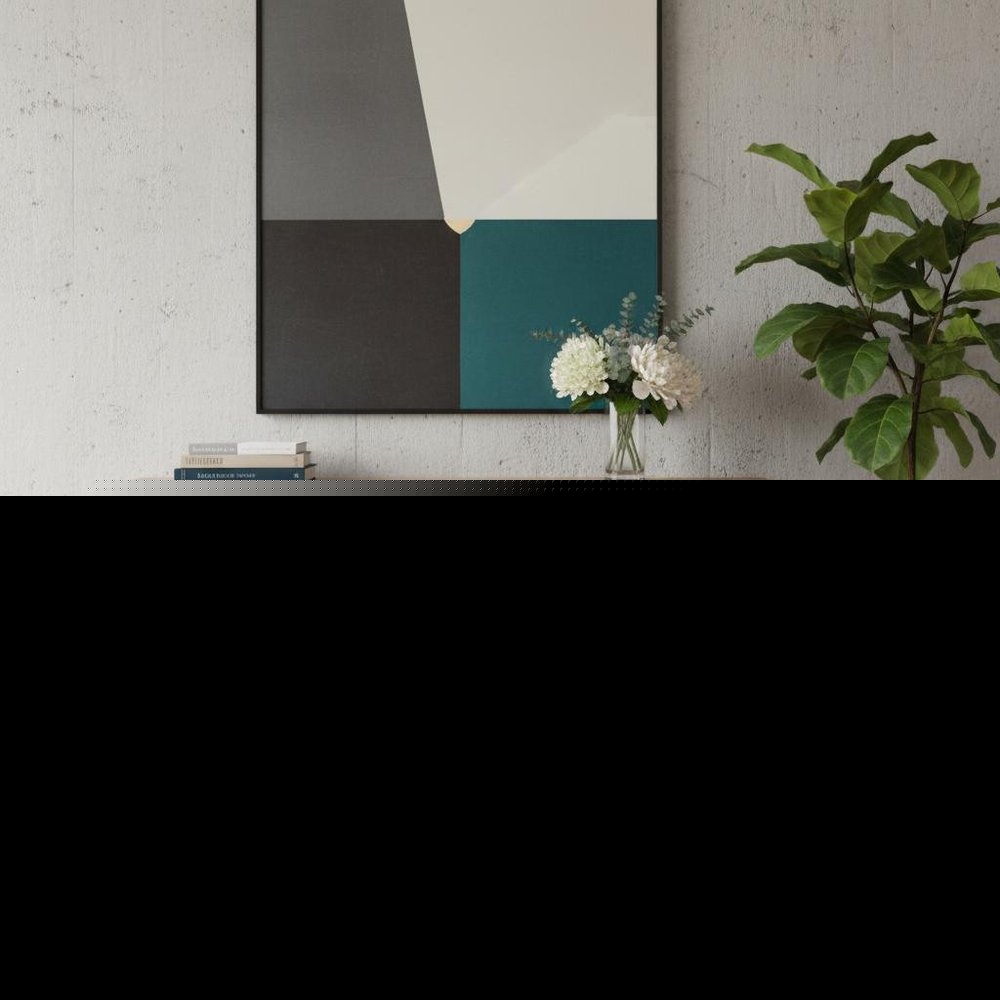 71" Solid Wood Geometric Sideboard Cabinet