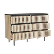 Fluted Bedroom 6 Modern Minimalist Drawer Dresser Two-tone Design - Fluent Trends