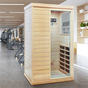 Natural Hemlock Wood | Mini One Person | Right Door Far Infrared Sauna - Fluent Trends