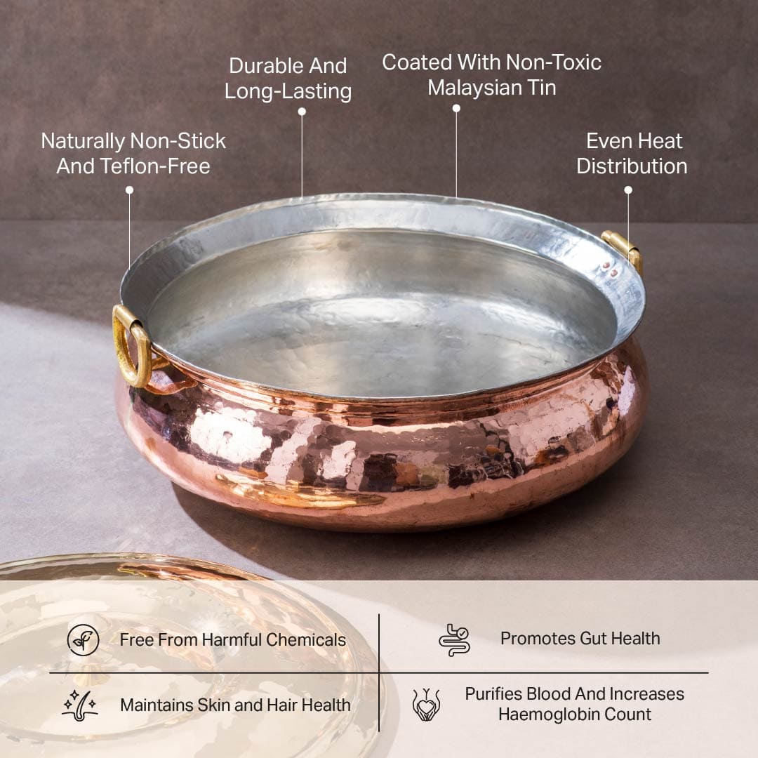 Copper Hammered Braiser - Copper Chafing Dish Powered by People
