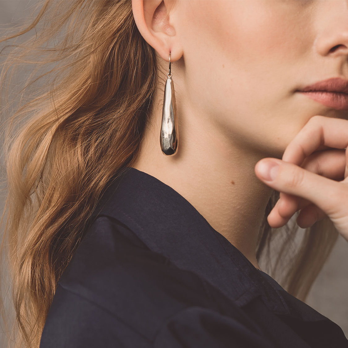 Teardrop Silver Earrings