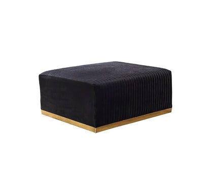 Black Velvet Modular U Shaped Four Piece Sofa and Chaise Sectional With Toss Pillows HomeRoots