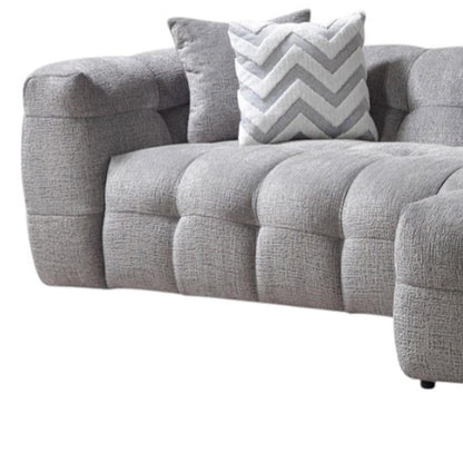 Light Gray Boucle L Shaped Two Piece Sofa and Chaise Sectional With Toss Pillows HomeRoots