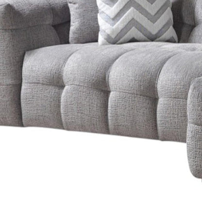 Light Gray Boucle L Shaped Two Piece Sofa and Chaise Sectional With Toss Pillows HomeRoots