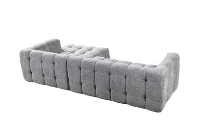 Light Gray Boucle L Shaped Two Piece Sofa and Chaise Sectional With Toss Pillows HomeRoots