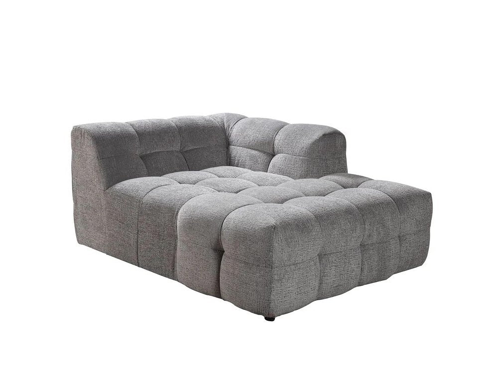 Light Gray Boucle L Shaped Two Piece Sofa and Chaise Sectional With Toss Pillows HomeRoots