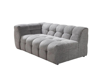 Light Gray Boucle L Shaped Two Piece Sofa and Chaise Sectional With Toss Pillows HomeRoots