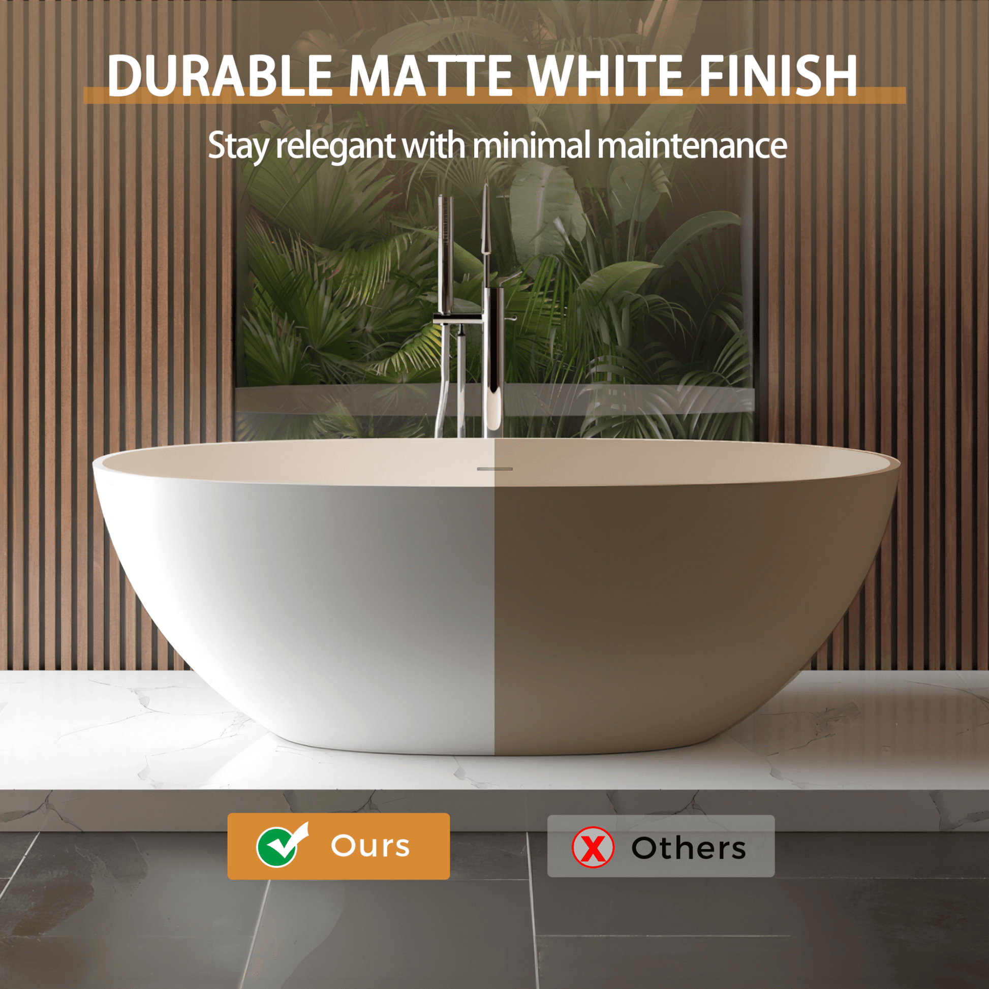 65" Luxury Freestanding Soaking Bathtub With Overflow And Pop-Up Drain (SAK69451) SAKSBY.com