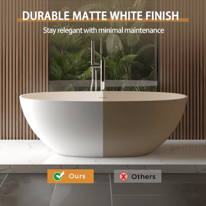 65" Luxury Freestanding Soaking Bathtub With Overflow And Pop-Up Drain (SAK69451) SAKSBY.com