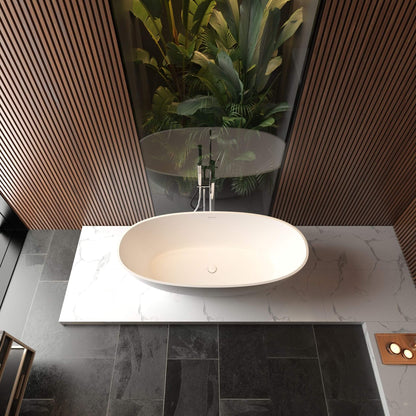 65" Luxury Freestanding Soaking Bathtub With Overflow And Pop-Up Drain (SAK69451) SAKSBY.com