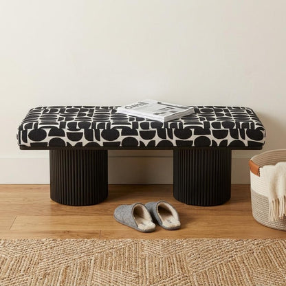 Monroe 49" Geometric Upholstered Bench