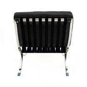 29" Black and Silver Tufted Leather and Upholstered Folding Lounge Chair - Fluent Trends Accent Chairs