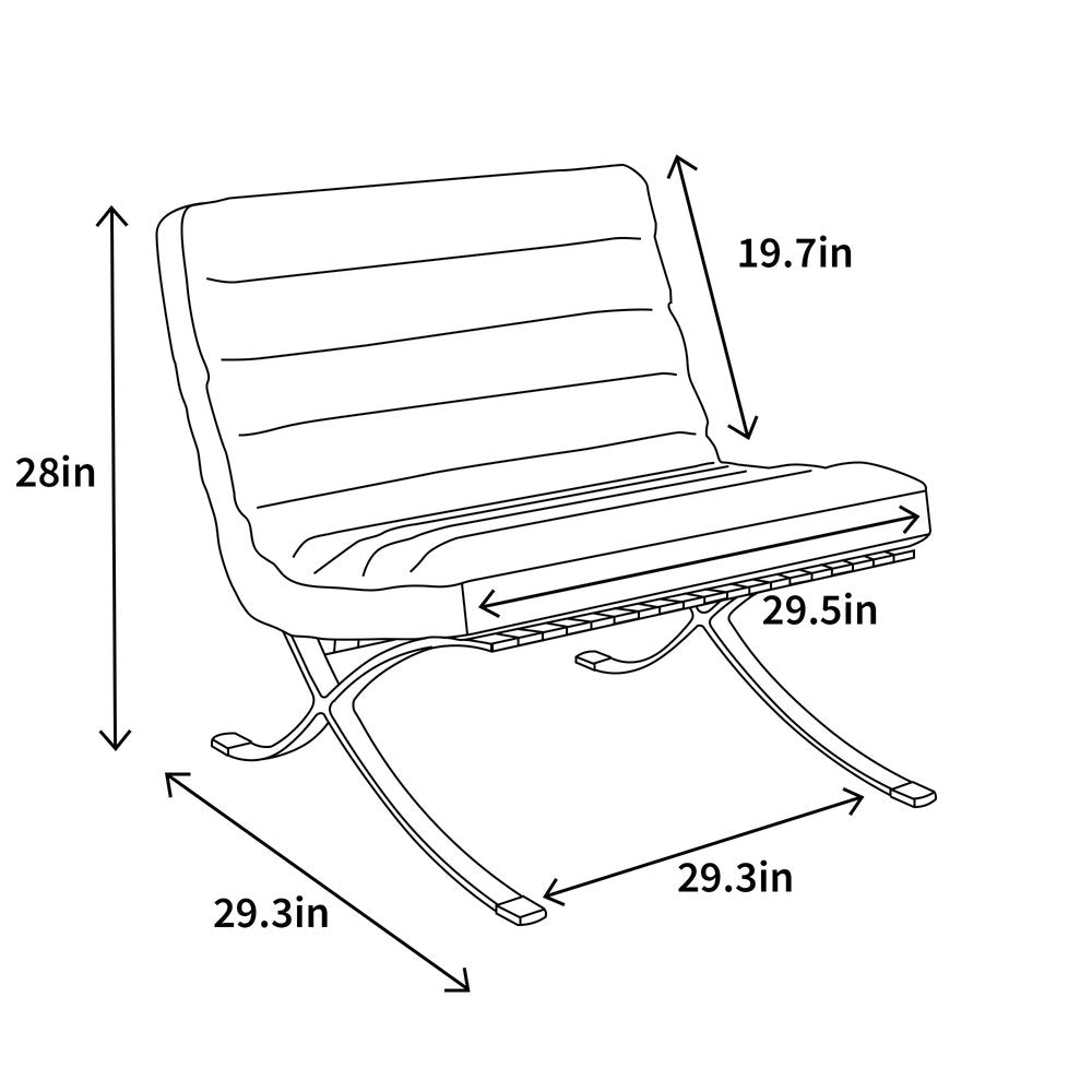 29" Black and Silver Tufted Leather and Upholstered Folding Lounge Chair