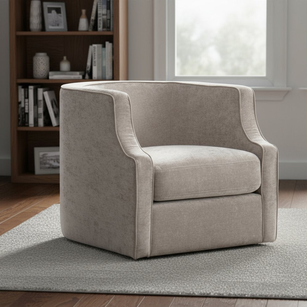 32" Beige Fabric Upholstered Arm Chair HomeRoots