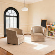 32" Beige Fabric Upholstered Arm Chair - Fluent Trends Accent Chairs